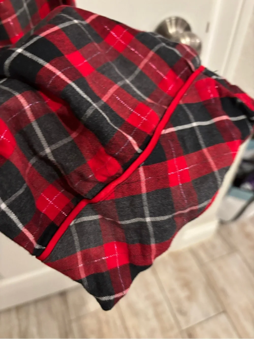 Victoria's Secret Red and Black Plaid Pajama Set